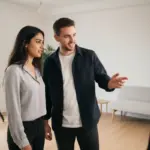 Sara and Adam discussing TikTok Shop workflow inside a UK creator studio.
